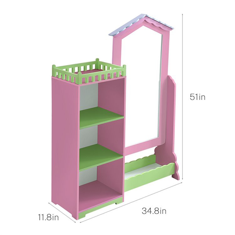 Pink Three tiers Kids Wardrobe (8)