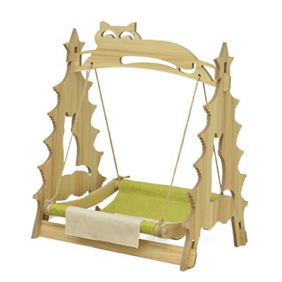 Puidust kassi võrkkiikvoodi